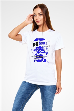 U.K. Subs Beyaz Unisex Tişört T-Shirt - TişörtFabrikası