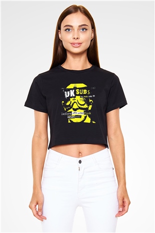 U.K. Subs Siyah Crop Top Tişört