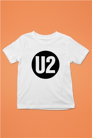 U2 Baskılı Beyaz Unisex Çocuk Tişört