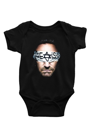 U2 Baskılı Siyah Bebek Body - Zıbın
