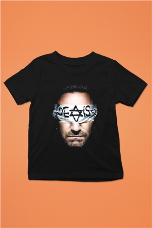 U2 Baskılı Siyah Unisex Çocuk Tişört