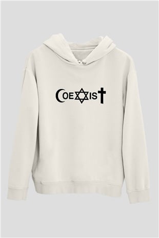 U2 Beyaz Unisex Hoodie