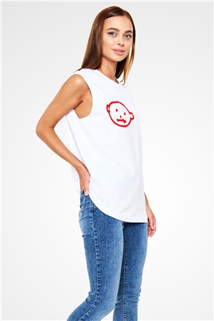 U2 Beyaz Unisex Kolsuz Tişört