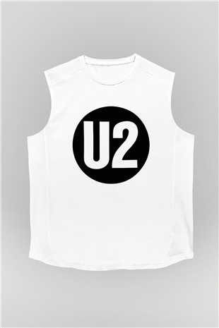 U2 Beyaz Unisex Kolsuz Tişört