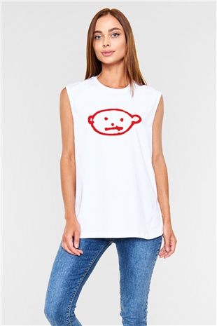 U2 Beyaz Unisex Kolsuz Tişört