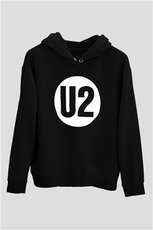 U2 Siyah Unisex Hoodie