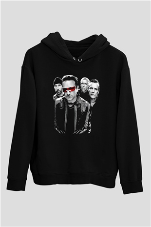 U2 Siyah Unisex Hoodie