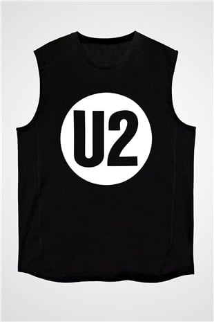 U2 Siyah Unisex Kolsuz Tişört