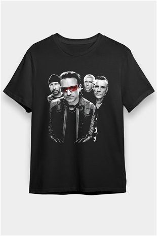 U2 Siyah Unisex Tişört T-Shirt - TişörtFabrikası