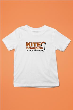 Uçurtma Kayağı Baskılı Unisex Beyaz Çocuk Tişört - Tshirt