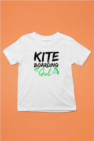 Uçurtma Kayağı Baskılı Unisex Beyaz Çocuk Tişört - Tshirt
