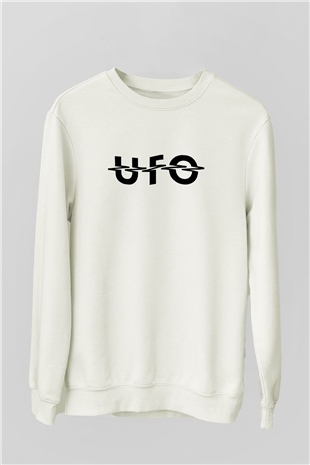 UFO Beyaz Unisex Sweatshirt