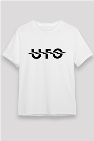 UFO Beyaz Unisex Tişört T-Shirt - TişörtFabrikası