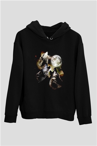 Uluyan KurtlarSiyah  Unisex Hoodie