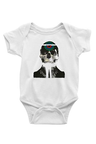 Uncle Acid Baskılı Beyaz Unisex Bebek Body - Zıbın