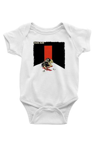 Uncle Acid Baskılı Beyaz Unisex Bebek Body - Zıbın