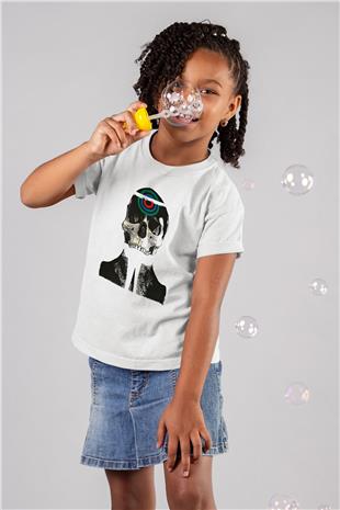 Uncle Acid Baskılı Beyaz Unisex Beyaz Çocuk Tişört - Tshirt