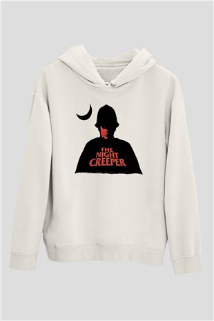 Uncle Acid Baskılı Beyaz Unisex Kapüşonlu Sweatshirt