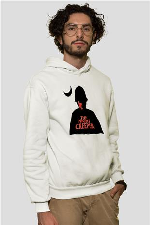 Uncle Acid Baskılı Beyaz Unisex Kapüşonlu Sweatshirt