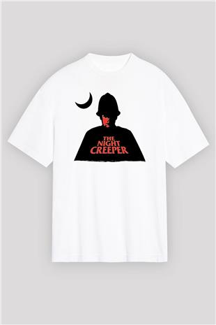 Uncle Acid Baskılı Beyaz Unisex Oversize Tişört - Tshirt