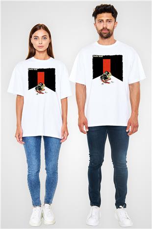 Uncle Acid Baskılı Beyaz Unisex Oversize Tişört - Tshirt
