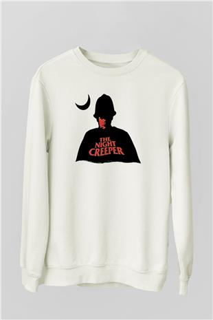 Uncle Acid Baskılı Beyaz Unisex Sweatshirt