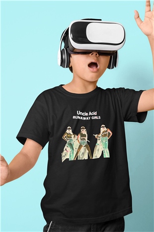 Uncle Acid Baskılı Unisex Siyah Çocuk Tişört - Tshirt