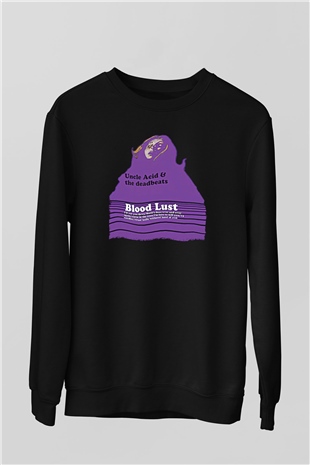 Uncle Acid Baskılı Unisex Siyah Sweatshirt