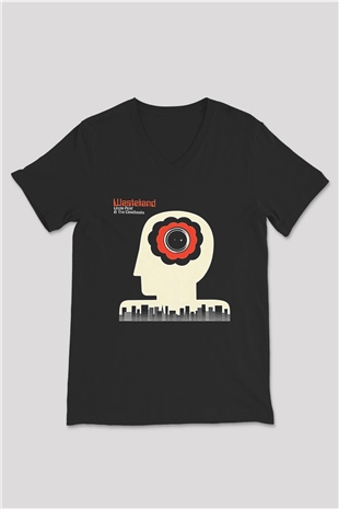 Uncle Acid Baskılı Unisex Siyah V Yaka Tişört - Tshirt