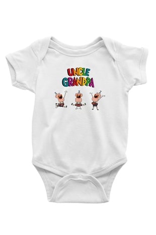 Uncle Grandpa Baskılı Beyaz Unisex Bebek Body - Zıbın