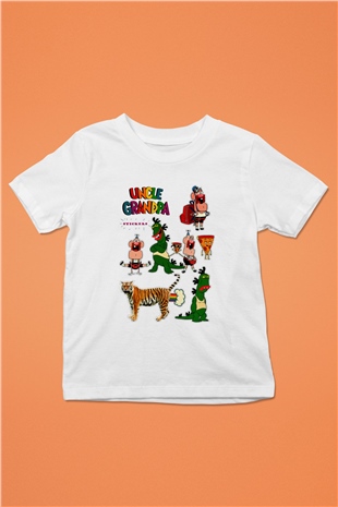 Uncle Grandpa Beyaz Unisex Çocuk Tişört