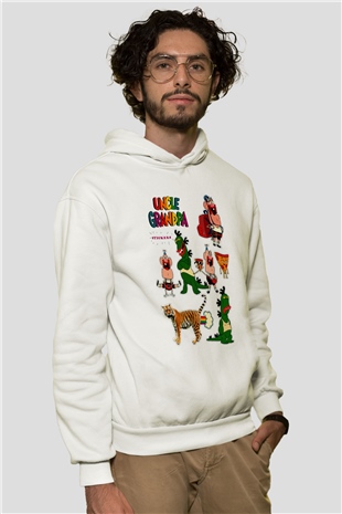 Uncle Grandpa Beyaz Unisex Hoodie