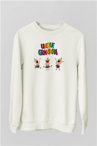 Uncle Grandpa Beyaz Unisex Sweatshirt