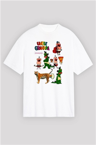 Uncle Grandpa Beyaz Oversize Tişört Oversize T-shirt