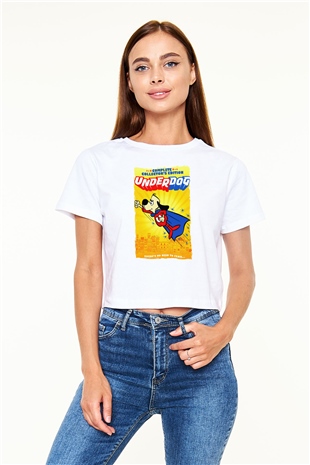 Underdog Beyaz   Crop Top Tişört