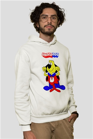 Underdog Beyaz Unisex Hoodie