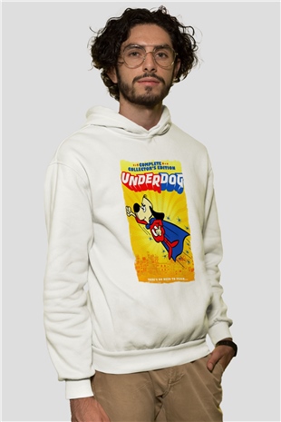 Underdog Beyaz Unisex Hoodie