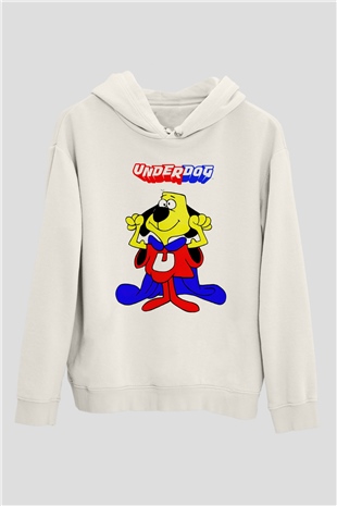 Underdog Beyaz Unisex Hoodie