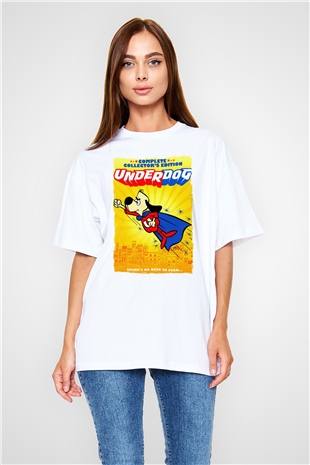Underdog Beyaz Oversize Tişört