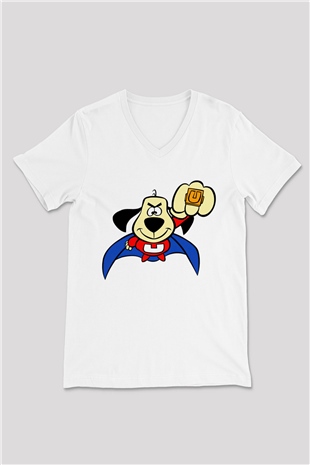 Underdog Beyaz Unisex  V Yaka Tişört