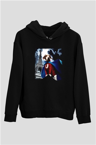 Underdog Siyah Unisex Kapüşonlu Sweatshirt