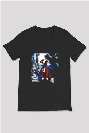 Underdog Siyah Unisex V Yaka Tişört