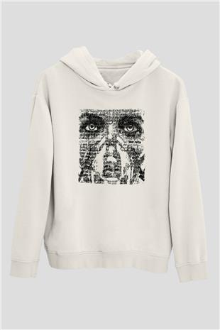 Underoath Baskılı Beyaz Unisex Kapüşonlu Sweatshirt