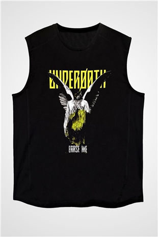 Underoath Baskılı Unisex Siyah Kolsuz Tişört - Tshirt
