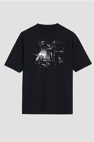 Underoath Baskılı Unisex Siyah Oversize Tişört - Tshirt