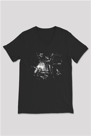 Underoath Baskılı Unisex Siyah V Yaka Tişört - Tshirt