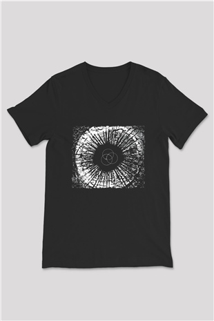 Underoath Baskılı Unisex Siyah V Yaka Tişört - Tshirt