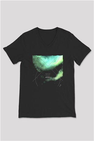 Underoath Baskılı Unisex Siyah V Yaka Tişört - Tshirt