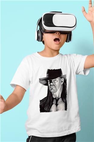 Undertaker Baskılı Beyaz Unisex Beyaz Çocuk Tişört - Tshirt