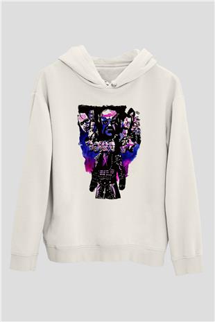 Undertaker Baskılı Beyaz Unisex Hoodie
